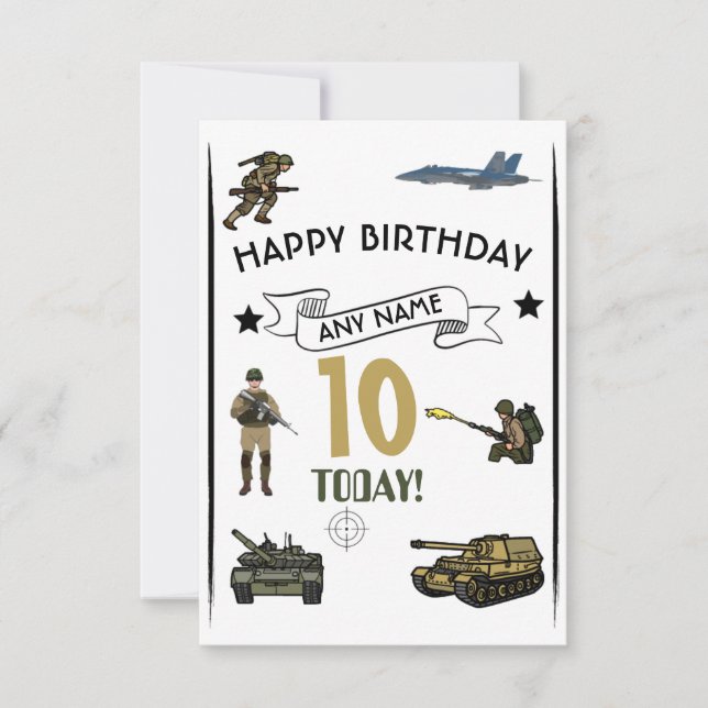 Tank Birthday Einladung (Vorderseite)