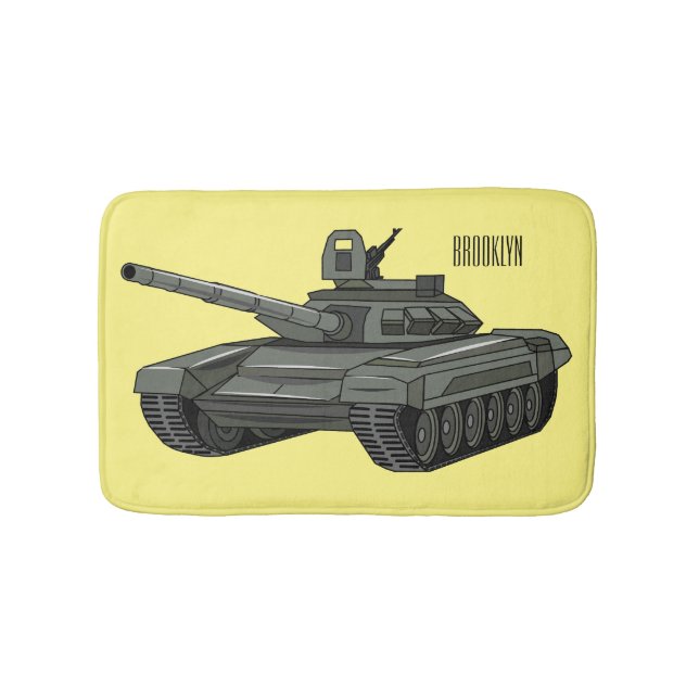 Tank-Cartoon-Abbildung Badematte (Vorderseite)