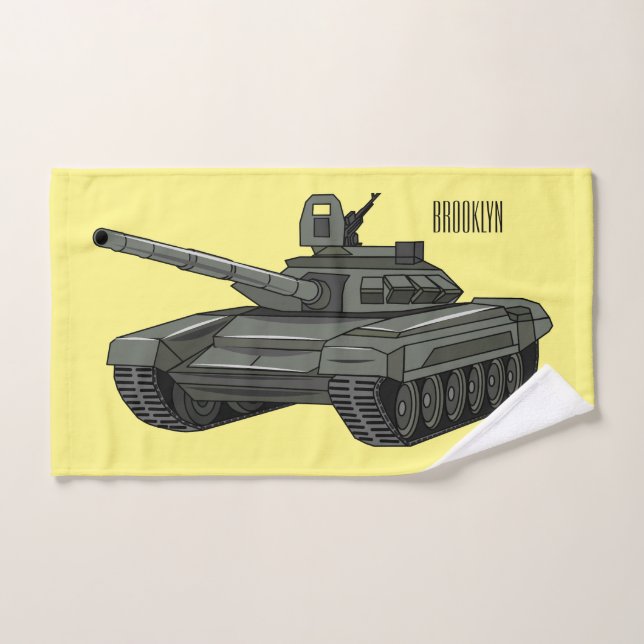Tank-Cartoon-Abbildung Badhandtuch Set (Handtuch)