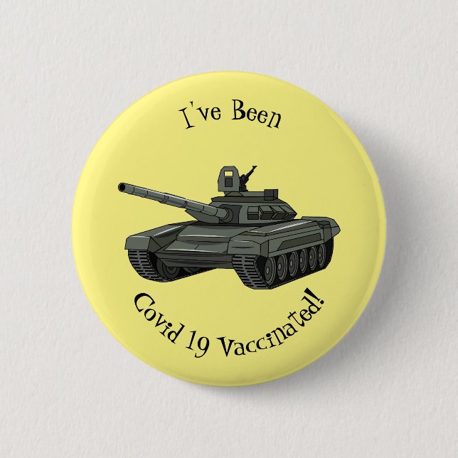 Tank-Cartoon-Abbildung Button (Vorderseite)