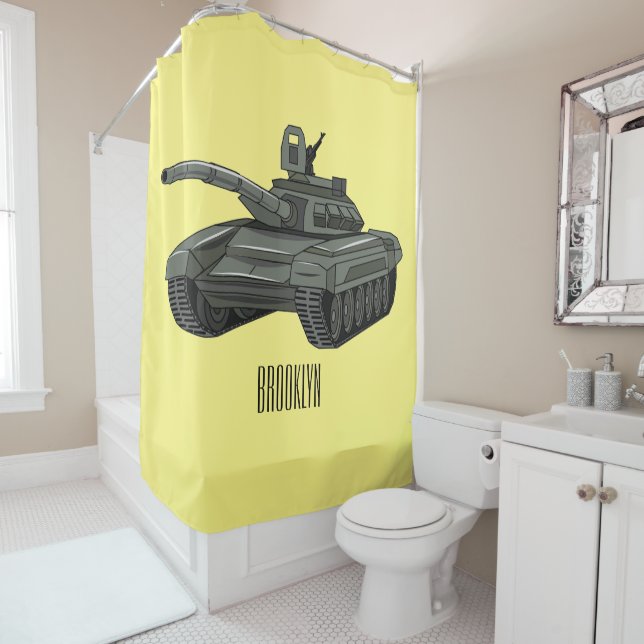 Tank-Cartoon-Abbildung Duschvorhang (Beispiel)