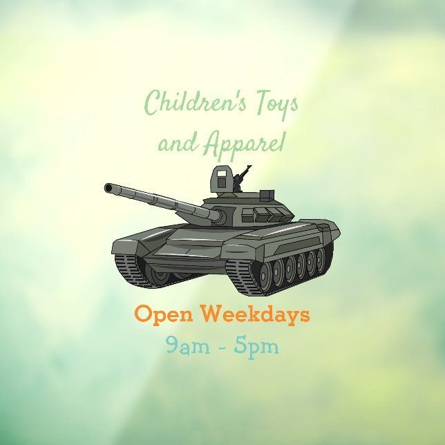 Tank-Cartoon-Abbildung Fensteraufkleber (Blatt 3)