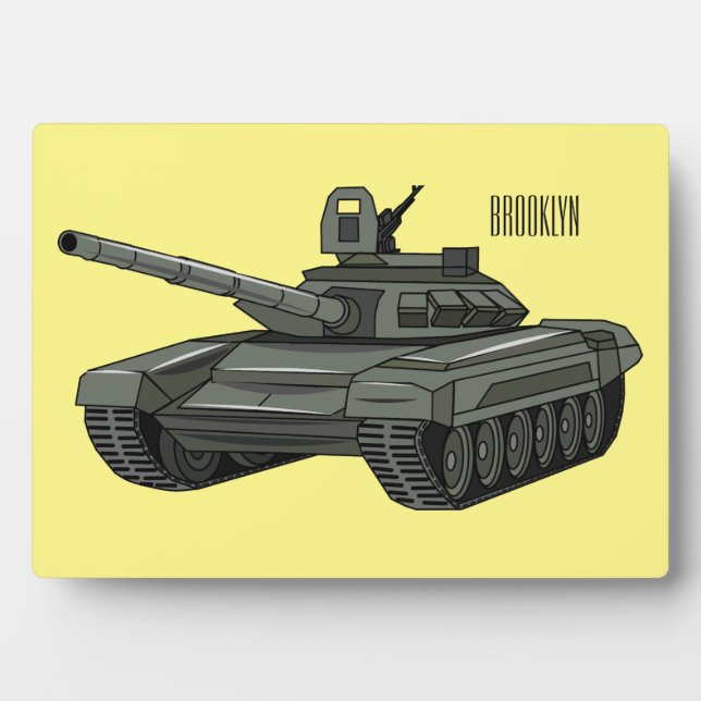Tank-Cartoon-Abbildung Fotoplatte (Vorderseite)