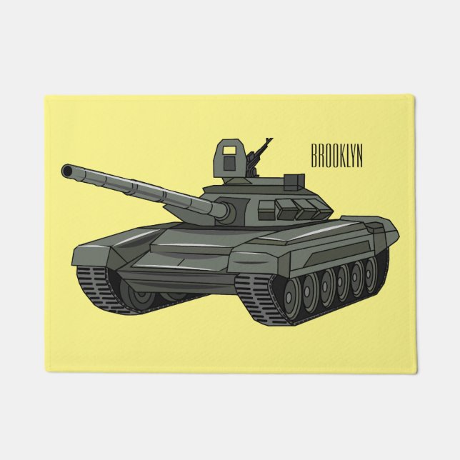 Tank-Cartoon-Abbildung Fußmatte (Vorderseite)