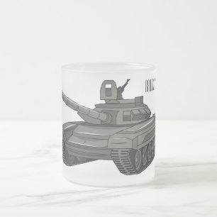 Tank-Cartoon-Abbildung Mattglastasse