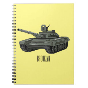 Tank-Cartoon-Abbildung Notizblock