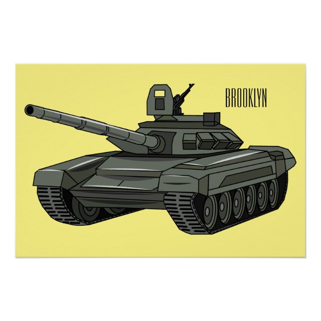 Tank-Cartoon-Abbildung Poster (Vorderseite)