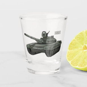 Tank-Cartoon-Abbildung Schnapsglas
