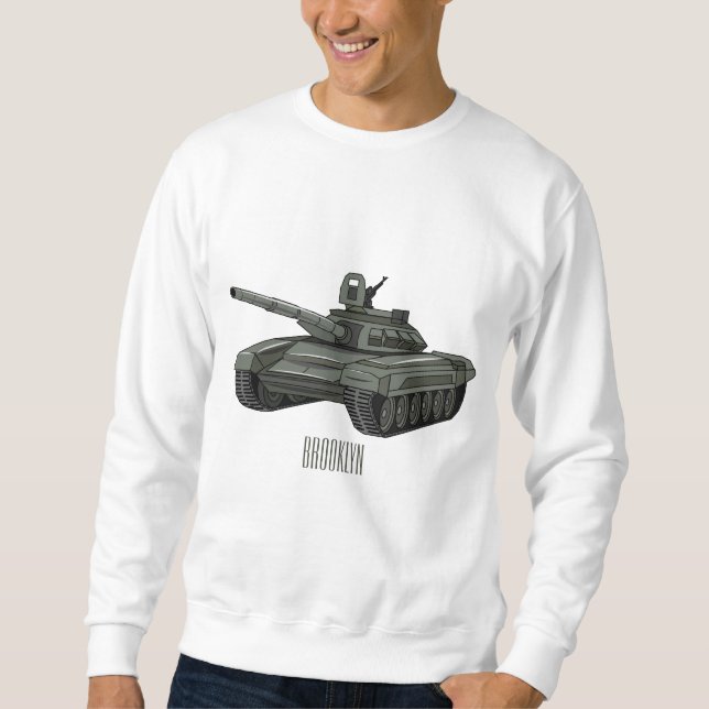 Tank-Cartoon-Abbildung Sweatshirt (Vorderseite)