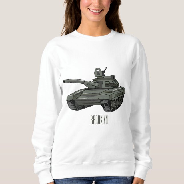 Tank-Cartoon-Abbildung Sweatshirt (Vorderseite)