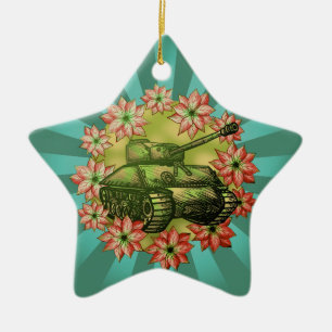 Tank Christmas Keramikornament