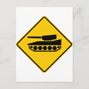 Tank Crossing Highway-Zeichen Postkarte