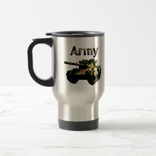 Tank der grünen Khaki-Armee, Travel Mug Reisebecher (Links)