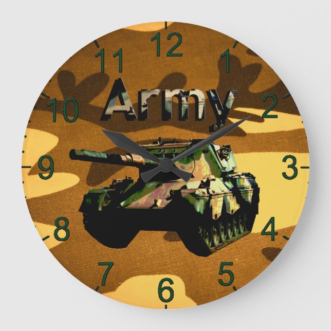 Tank der grünen Khaki-Armee, Wall-Uhr Große Wanduhr (Vorderseite)
