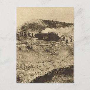 Tank in der Somme, Frankreich Postkarte