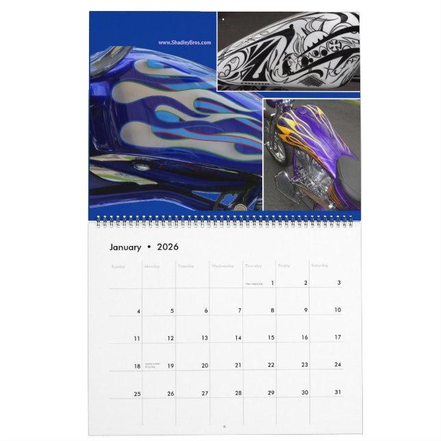 Tank Shots - Kunst der benutzerdefinierten Motorra Kalender (Jan 2026)