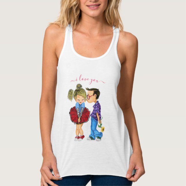 Tank Top mit romantischem Paar - Liebe (Vorderseite)
