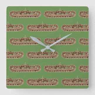 Tank Tracks Dämpfungsspuren Extra Power Boost Quadratische Wanduhr