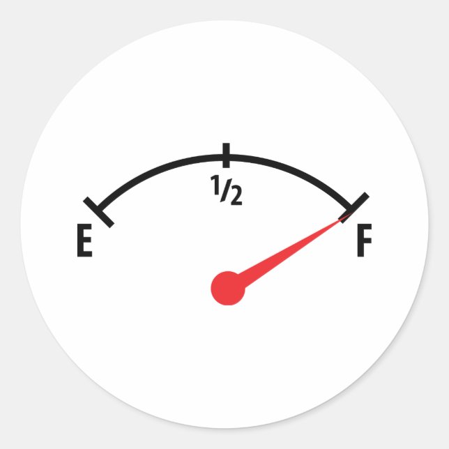 Tankanzeige Runder Aufkleber (Vorderseite)