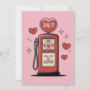 Tanke voll Liebe lustige Valentinskarte Tankstelle Feiertagskarte