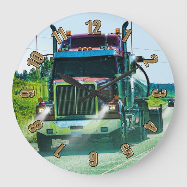 Tankerzisternuhr für Lkw-Fahrer Wall Clock Große Wanduhr (Vorderseite)
