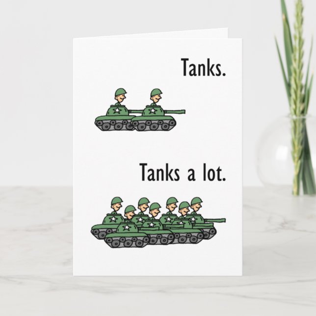 Tanks a Lot Veterans Day Card Karte (Vorderseite)