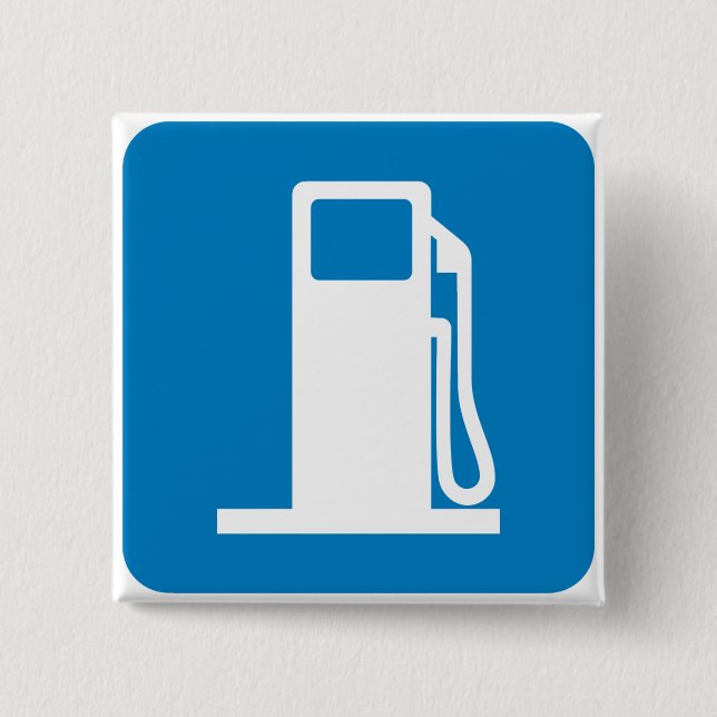 Tankstelle-Landstraßen-Zeichen Button (Vorderseite)