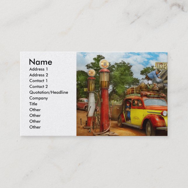 Tankstelle - Neulieferung nach Pie Town 1940 Visitenkarte (Vorderseite)