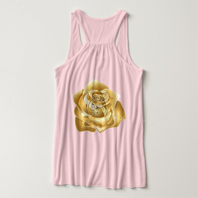 tanktop met gouden bloemen en logo (Design Rückseite)