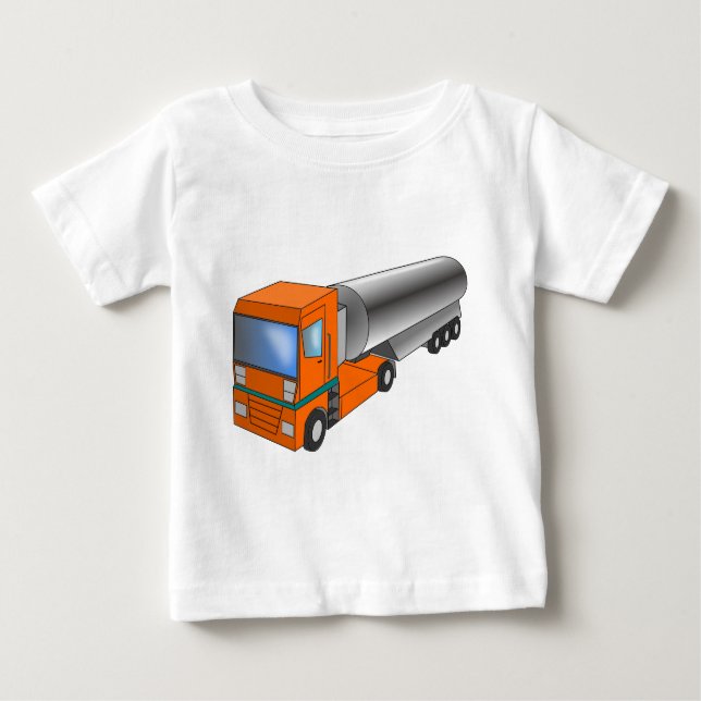 Tankwagen Schwertransporter für Kinder Baby T-shirt (Vorderseite)