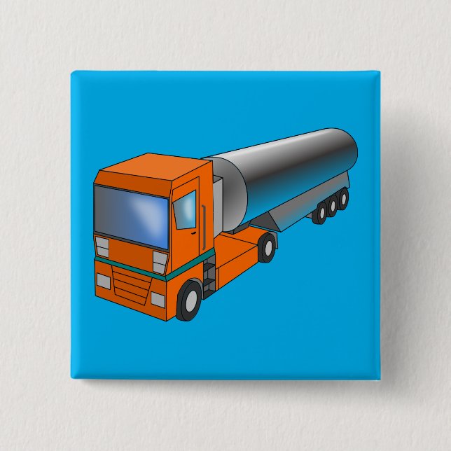 Tankwagen Schwertransporter für Kinder Button (Vorderseite)
