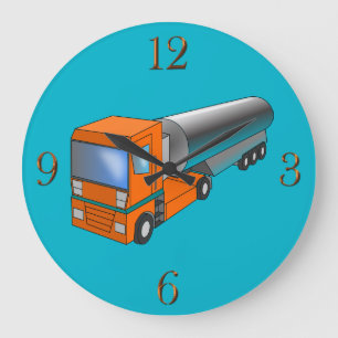 Tankwagen Schwertransporter für Kinder Große Wanduhr