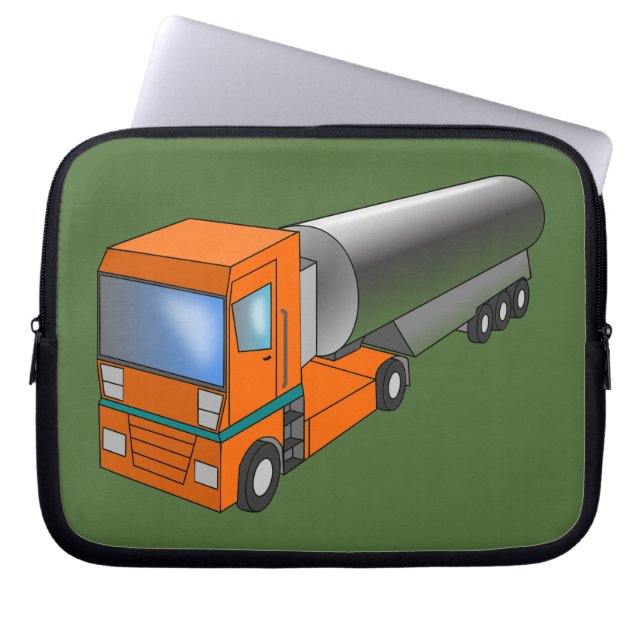 Tankwagen Schwertransporter für Kinder Laptopschutzhülle (Vorderseite)