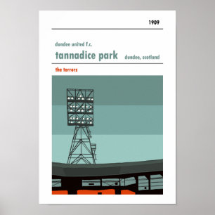 Tannadice, Dundee. Flutlicht-Stadions-Druck Poster