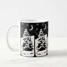 Tanne Baum in Snowy Landschaft Lino Print Tasse