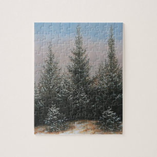 Tannen im Schnee (Winterliche Weihnachtsszene) Puzzle