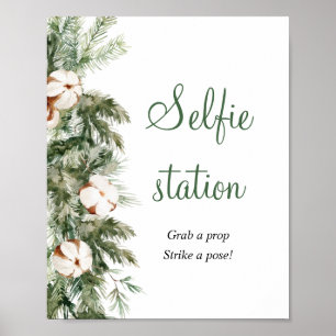 Tannen-Winter-Selfie-Station-Brautparty-Schild Poster