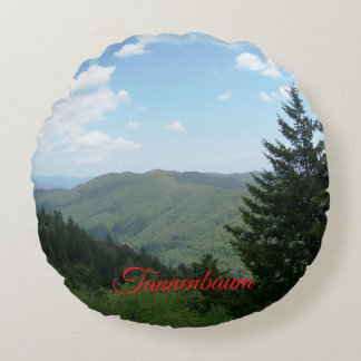 Tannenbaum-Berg-Weihnachts-Kissen Rundes Kissen