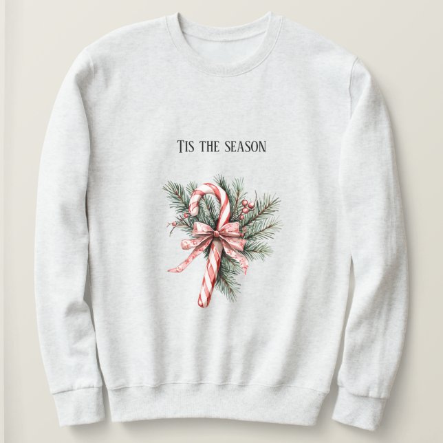 Tannenbaum Candy Cane Rot Weihnachten Sweatshirt (Design vorne)