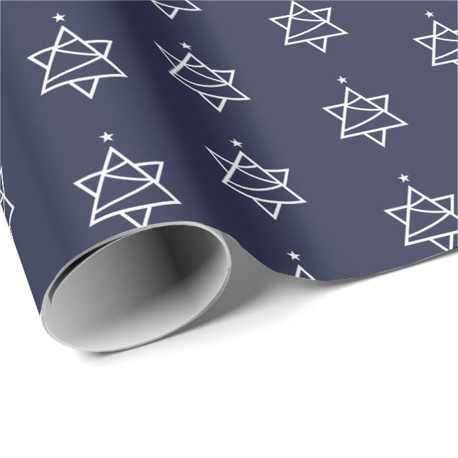 Tannenbaum Davidstern Geschenkpapier (Rolleneckpunkt)