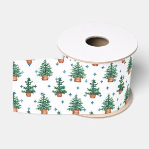 Tannenbaum-Farmhouse-Weihnachtsmuster Ripsband