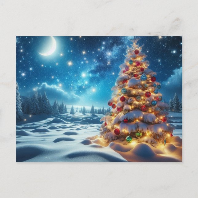 Tannenbaum Feiertagspostkarte (Vorderseite)