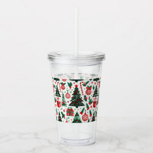 Tannenbaum, Geschenke, Zuckerstange Acryltrinkbecher