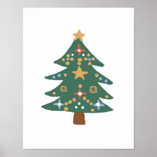 Tannenbaum Illustration Nordischer Druck Poster