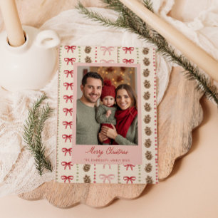 Tannenbaum-Kegel-Muster Weihnachtsfoto Feiertagskarte
