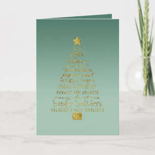Tannenbaum mit Kieferngrün und Gold inspirierend Karte