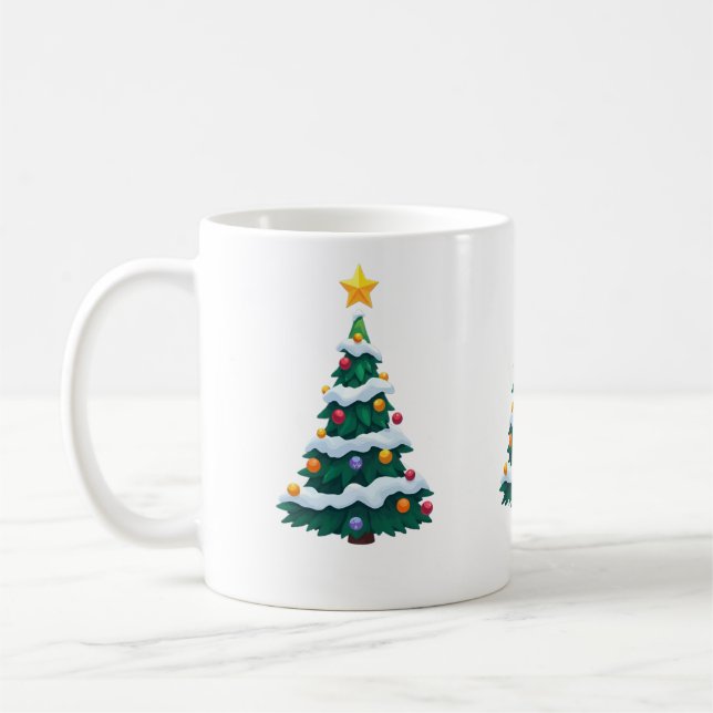 Tannenbaum mit Schneetasse Kaffeetasse (Links)