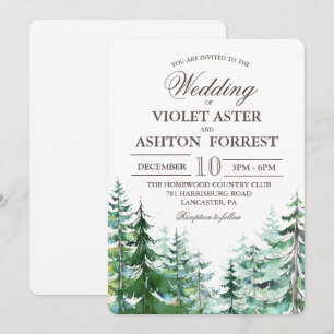 Tannenbaum Rustikale Hochzeitseinladung Einladung