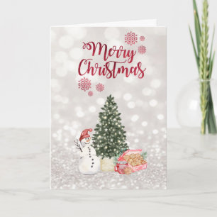 Tannenbaum,Schneemann,Kekse Glitzernder Bokeh Urla Feiertagskarte