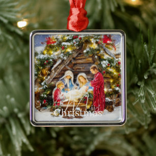 Tannenbaum und Beeren Weihnachten Ornament Aus Metall